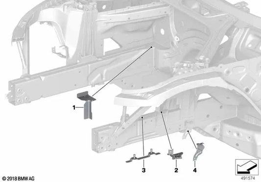 Soporte RDS/BVA izquierdo para BMW G29 Z4 (OEM 41007470215). Original BMW