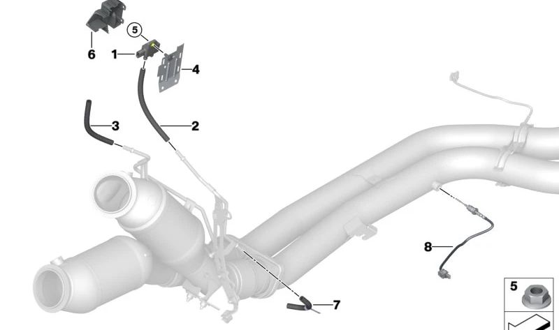 Sensore di temperatura del gas di scarico OEM 1178948323 per BMW G20, G22, G23, G26, F97, F98. BMW originale.