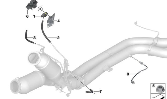 Connecting pipe OEM 18328747687 for BMW X3M F97, X4M F98. Original BMW.