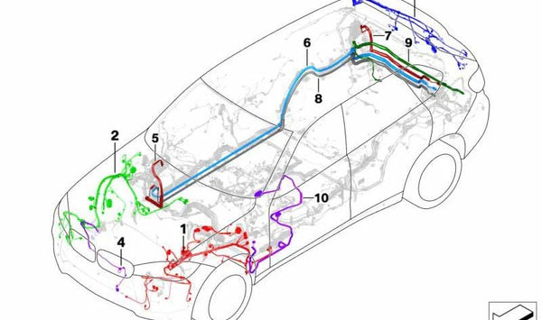 Juego de cables de reparación delantero izquierdo para BMW X5 F15, F85, X6 F16, F86 (OEM 61119353016). Original BMW