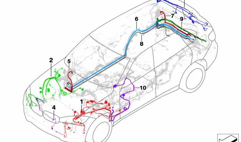 Reparação de fiação para BMW X5 F15, F85 (OEM 61116831982). BMW original