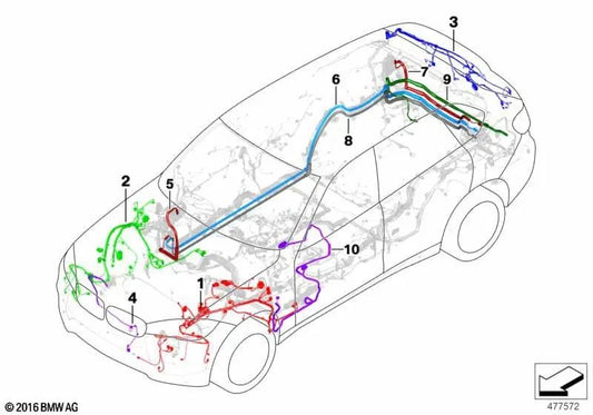 Juego de cableado de puerta trasera para BMW X5 F15, F85 (OEM 61119353018). Original BMW.