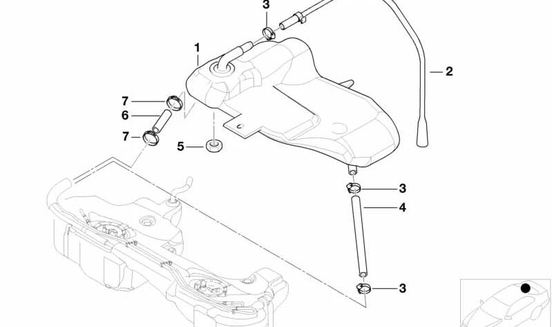 Tubo de ventilación para BMW Serie 3 E46 (OEM 16137177499). Original BMW