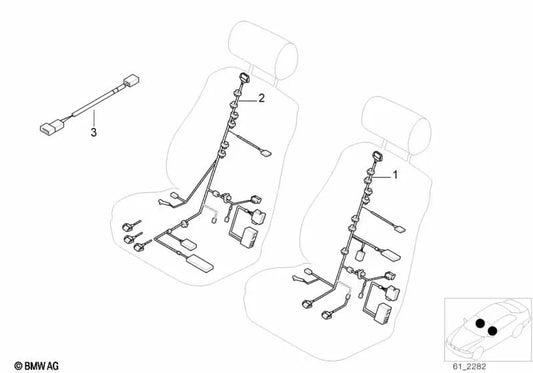 Fahrerseitiges Kabel für BMW 5er E39, 7er E38 (OEM 61126908605). Original BMW