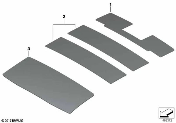 Aislamiento acústico techo trasero para BMW F97, G01, G08, G02 (OEM 51487396406). Original BMW