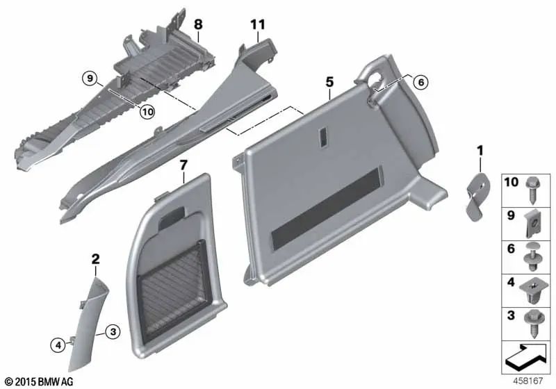 Klappe links para BMW X6 F16, F86 (OEM 51477389167). Original BMW