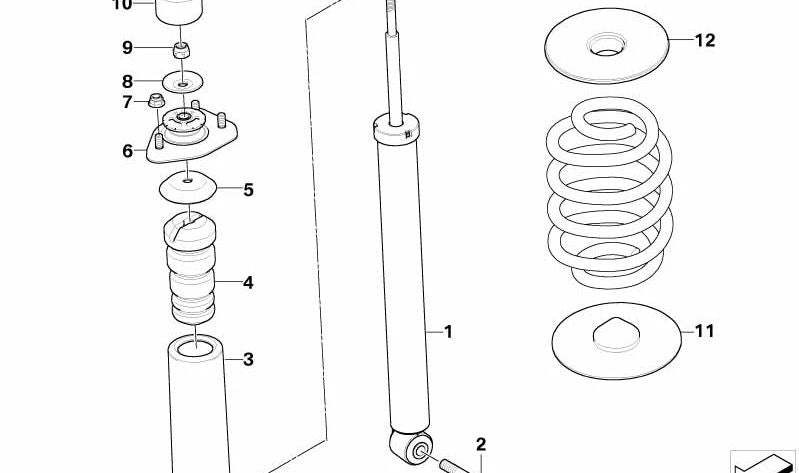 Soporte de Amortiguador para BMW E83 (OEM 33503450542). Original BMW