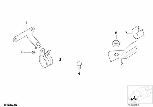 Soporte de línea de presión para BMW Serie 5 E39 (OEM 32412229219). Original BMW