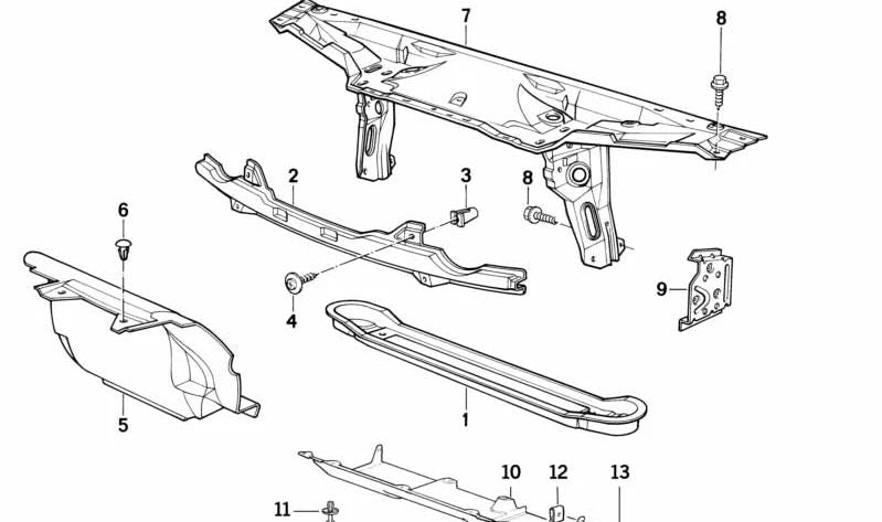 Soporte derecho para paragolpes OEM 41148107688 para BMW Serie 5 (E34). Original BMW.