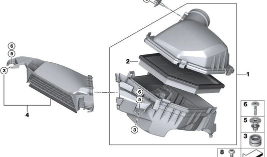 Intake silencer OEM 13718489429 for BMW U06 (2 Series Active Tourer). Original BMW