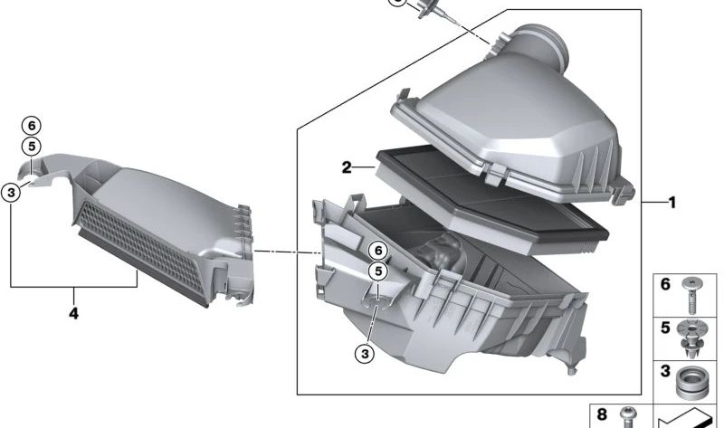 Conducto de Aire de Admisión para BMW Serie 2 U06, X1 U11, U12 (OEM 13718472016). Original BMW