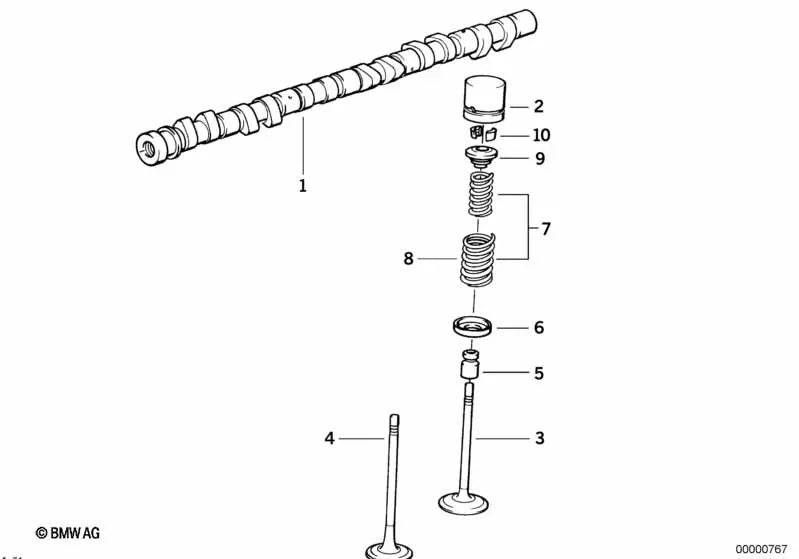 Válvula de admisión para BMW E36, E34 (OEM 11342243328). Original BMW