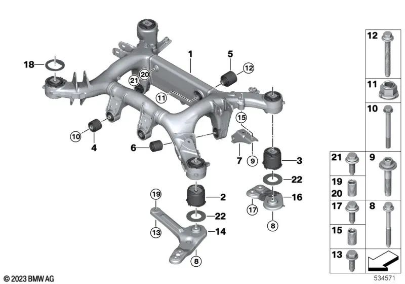 Tornillo hexagonal con arandela para BMW Serie 3 E46, Serie 5 G30, G30N, G31, G31N, G38N, Serie 6 G32, G32N, Serie 7 G12N, Serie 8 G14, G15, G16, X5 G05N, X6 G06, G06N, X7 G07, G07N, Z4 E85, E86; MINI R55, R55N, R56, R56N, R57, R57N, R58, R59 (OEM 3350677