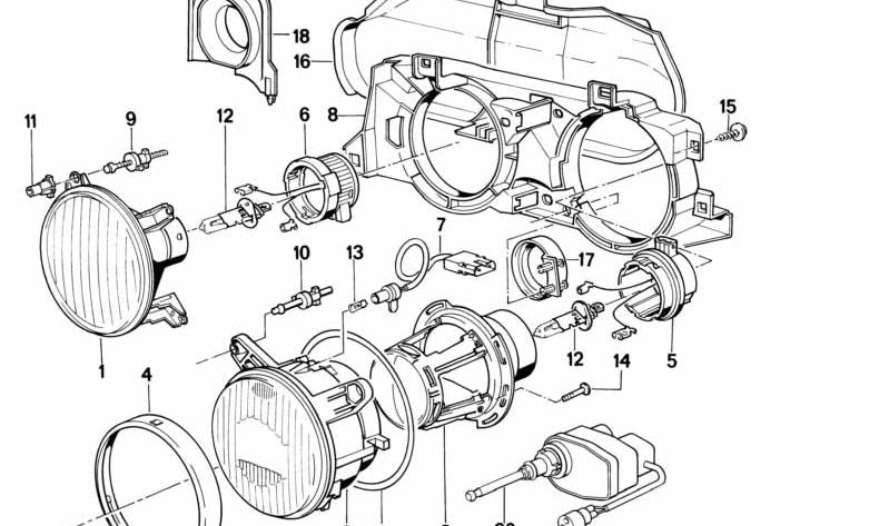 Difusor Derecho Amarillo para BMW Serie 5 E34, Serie 7 E32 (OEM 63121378354). Original BMW