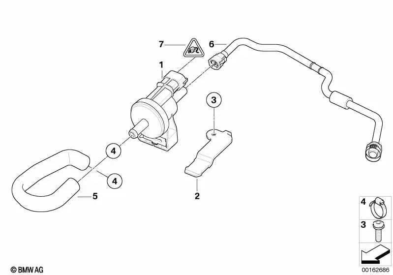 Schlauchbogen für BMW E90, E92, E93 (OEM 13907838439). Original BMW