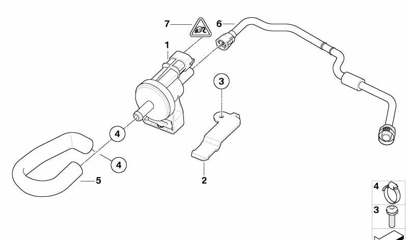 Válvula de purga del canister OEM 13907838281 para BMW E90, E91, E92, E93. Original BMW.