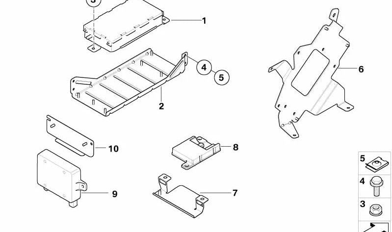 Telematics Control Unit Bracket for BMW E46 (OEM 84136924553). Original BMW