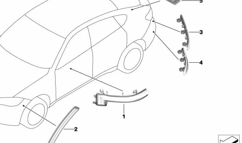 Left side reflector for BMW X2 F39 (OEM 63137420741). Original BMW