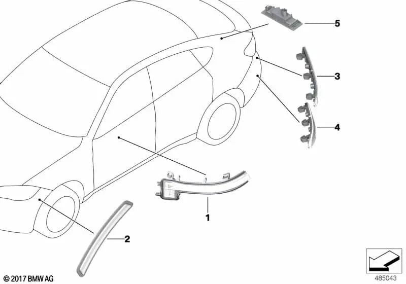 Rechter Rückreflektor für BMW X2 F39 (OEM 63147420770). Original BMW