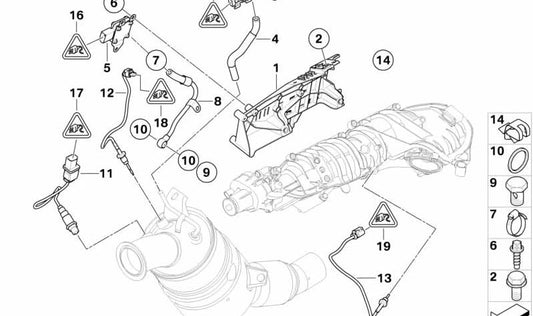 Tubo de Presión de Gases de Escape para BMW E81, E82, E87N, E88, E84 (OEM 13627812911). Original BMW