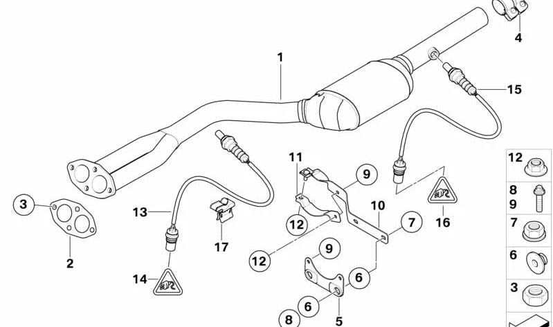 Exhaust System Support for BMW E85 (OEM 18207546289). Genuine BMW