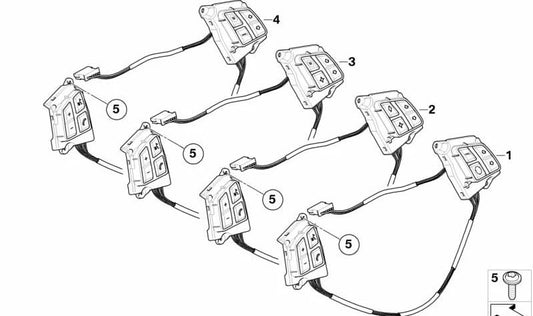 Control multifunción para volante OEM 61319223073 para BMW {E81, E82, E87, E88, E90, E91, E92, E93, E84}. Original BMW