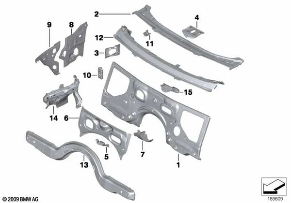 Pilar A interior derecho para BMW F10, F11, F18 (OEM 41107260476). Original BMW