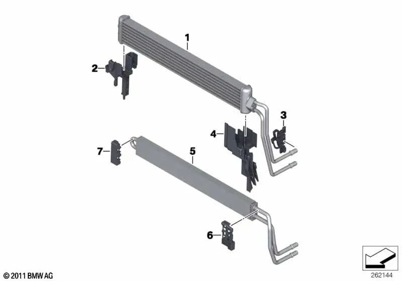 Soporte izquierdo para BMW Serie 5 F10, Serie 6 F06, F12, F13 (OEM 17217844265). Original BMW.