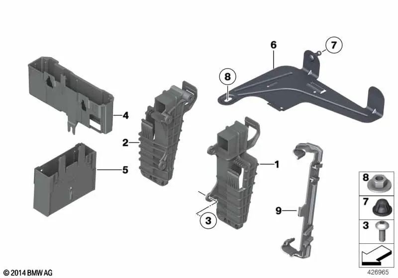 Soporte de unidad de control para BMW F07, F07N, F10, F10N, F11, F18, F18N, F01, F02, F04 (OEM 61357230179). Original BMW