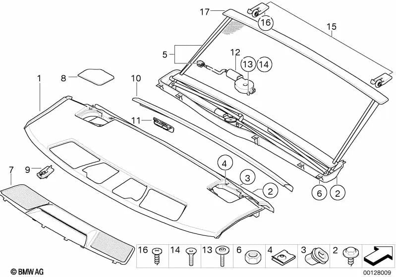 Cubierta del Altavoz Izquierdo para BMW Serie 7 E65, E66 (OEM 51467049909). Original BMW.