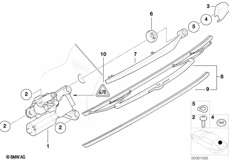 Tuelle para BMW X5 E53 (OEM 61628244453). Original BMW.