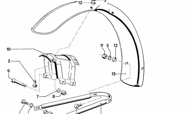 OEM defense support 4611232975 for BMW R50. Original Motorrad.