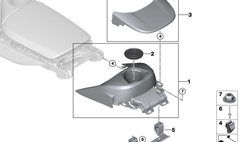 Rear shelf support OEM 51169311196 for BMW i8 (I12, I15). Original BMW.