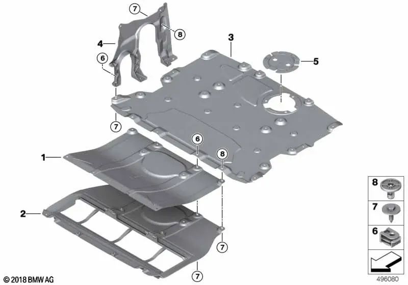 Protección del compartimento del motor trasera para BMW X3 F97, G01, G08 y X4 F98, G02 (OEM 51757417386). Original BMW