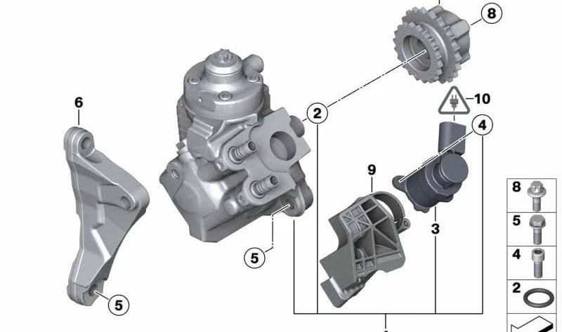 Catalina de Distribution OEM 13528518189 for BMW {F20, F21, F40, F22, F23, F44, F45, F46, F30, F31, F34, F32, F33, F36, F10, F11, G30, G31, F48, F39, F25, F25, G01, F26, G02, F15, F55, F56, F57, F54, F60}. BMW original.