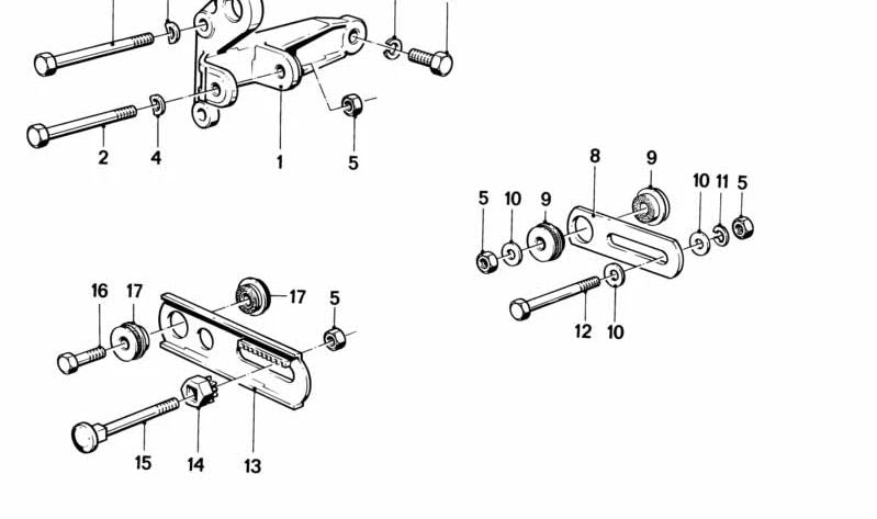 Spannlasche para BMW Serie 3 E21, Serie 5 E12 (OEM 12318602037). Original BMW