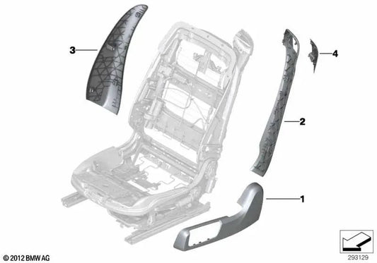 Left Outer Seat Cover for BMW F06, F12, F13 (OEM 52107982283). Original BMW