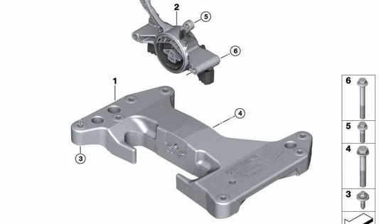 Support transversal transversal pour la série BMW 3 G20, G21 (OEM 22319454394). BMW d'origine