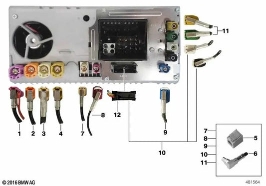 Cable de conexión Headunit High - CID para BMW F25, F26 (OEM 61119394681). Original BMW