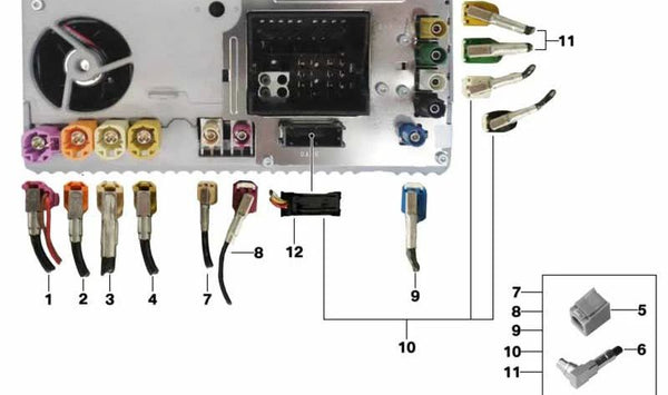 Cable HSD HU - USB/AUX para BMW F25, F26 (OEM 61116817490). Original BMW