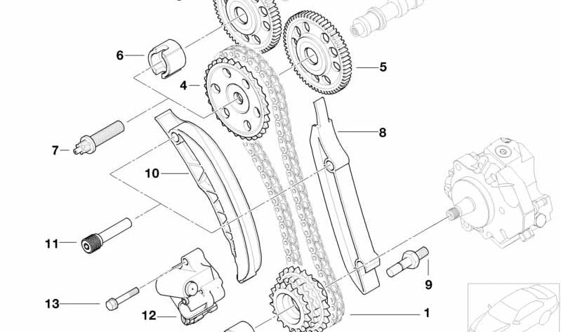 Befestigungsschraube für BMW E87, E46, E90, E91, E92, E93, E39, E60, E61, E63, E64, E38, E65, E66, E83, E53, E70, E71 (OEM 11317806351). Original BMW