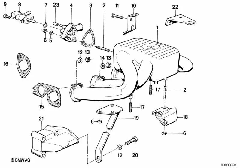 Junta sin amianto para BMW Serie 3 E21, E30 Serie 5 E12, E28 (OEM 11611727995). Original BMW.