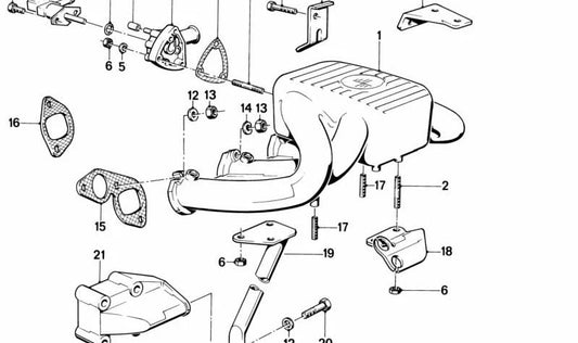 Connecting flange for BMW E30, E28 (OEM 11611709161). Original BMW