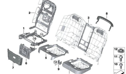 Cubierta de ranura izquierda para BMW Serie 7 G70 (OEM 52206926389). Original BMW