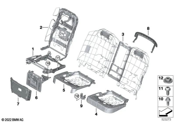 Cubierta de ranura derecha para BMW Serie 7 G70 (OEM 52206926390). Original BMW