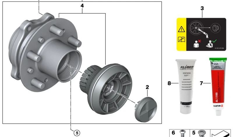 Grasa Lubricante SYNTHESO GLEP 1 para BMW Serie 2 G87, Serie 3 G80, G81, Serie 4 G82, G83 (OEM 83239407778). Original BMW