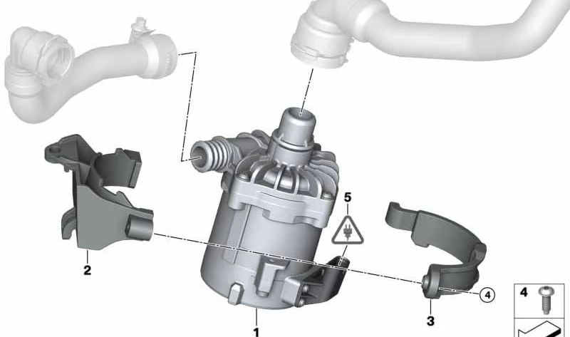 Soporte bomba adicional de refrigerante OEM 17117576277 para BMW E70, F15, F85, E71, E72, F16, F86. Original BMW.