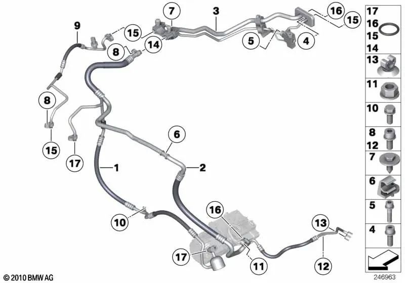 Conducto de alta presión para BMW E72 (OEM 64509192394). Original BMW