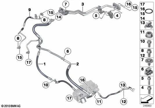 Conducto de alta presión para BMW E72 (OEM 64509192394). Original BMW