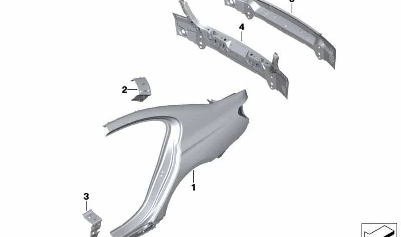 OM externer hinterer Stoßstange 41007440840 für BMW F90, G30, G38. Original BMW.